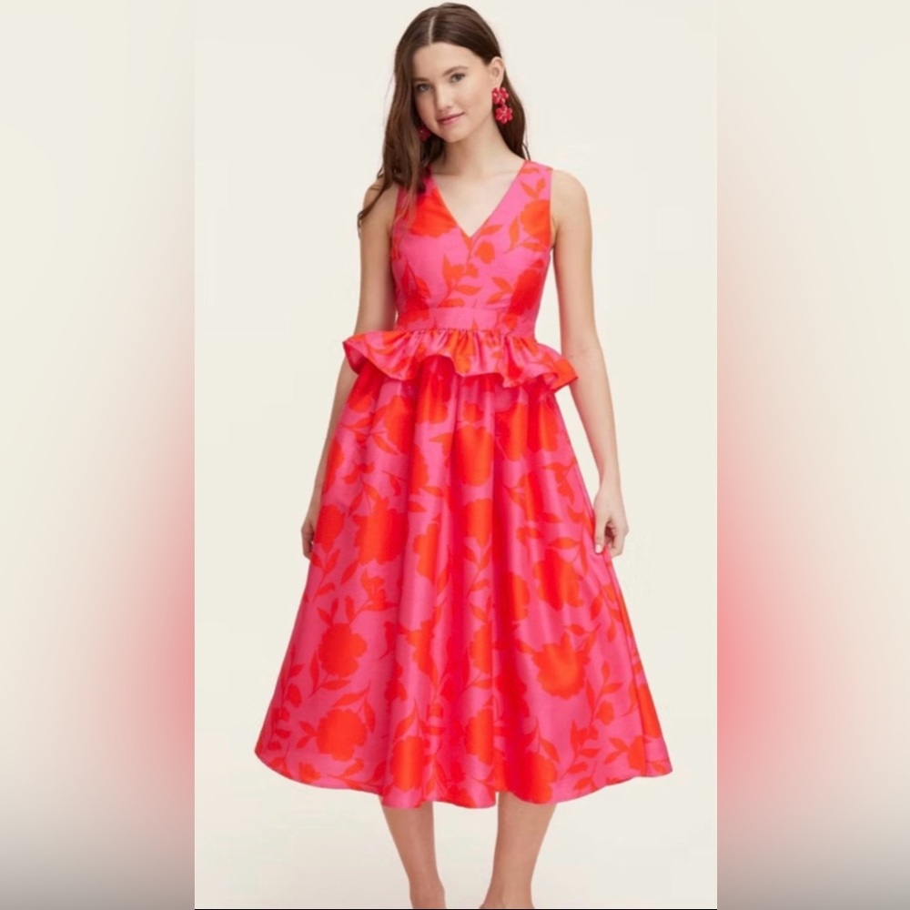Kate Spade XTarget Classic Rose Peplum Midi Dress - Size 2 NWT